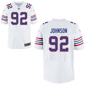 Mens Buffalo Bills Nike White Alternate Elite Jersey JOHNSON#92