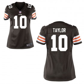 Women's Cleveland Browns Historic Logo Nike Brown Game Jersey TAYLOR#10