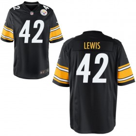 Youth Pittsburgh Steelers Nike Black Game Jersey LEWIS#42