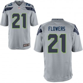 Seattle Seahawks Nike Alternate Game Jersey - Gray FLOWERS#21