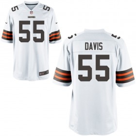 Nike Men's Cleveland Browns Game White Jersey DAVIS#55