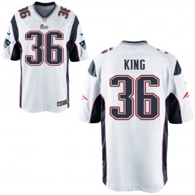 Nike Men's New England Patriots Game White Jersey KING#36