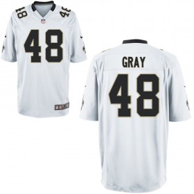 Nike Men's New Orleans Saints Game White Jersey GRAY#48