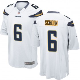 Nike Men's Los Angeles Chargers Game White Jersey SCHOEN#6