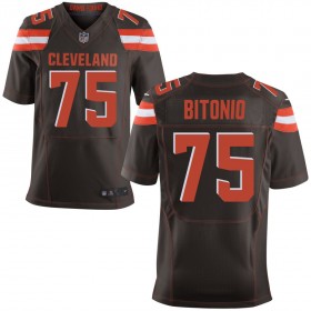 Men's Cleveland Browns Nike Brown Elite Jersey BITONIO#75