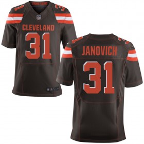 Men's Cleveland Browns Nike Brown Elite Jersey JANOVICH#31