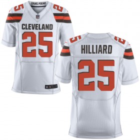 Men's Cleveland Browns Nike White Elite Jersey HILLIARD#25