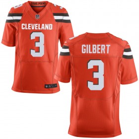 Men's Cleveland Browns Nike Orange Alternate Elite Jersey GILBERT#3