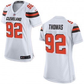 Nike Cleveland Browns Womens White Game Jersey THOMAS#92