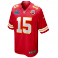 Men's Kansas City Chiefs  Red Super Bowl LVII Patch Game Jersey MAHOMES#15